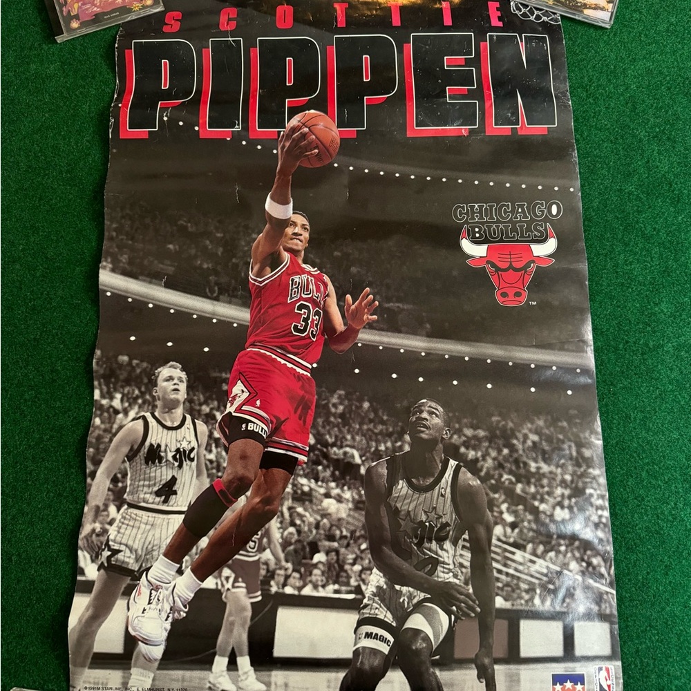 extremely rare 1991 90s Scottie Pippen Chicago Bulls poster nba basketball 22x34